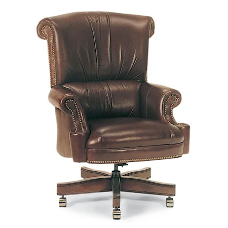 Executive Swivel Chair with Rolled Arms and Back